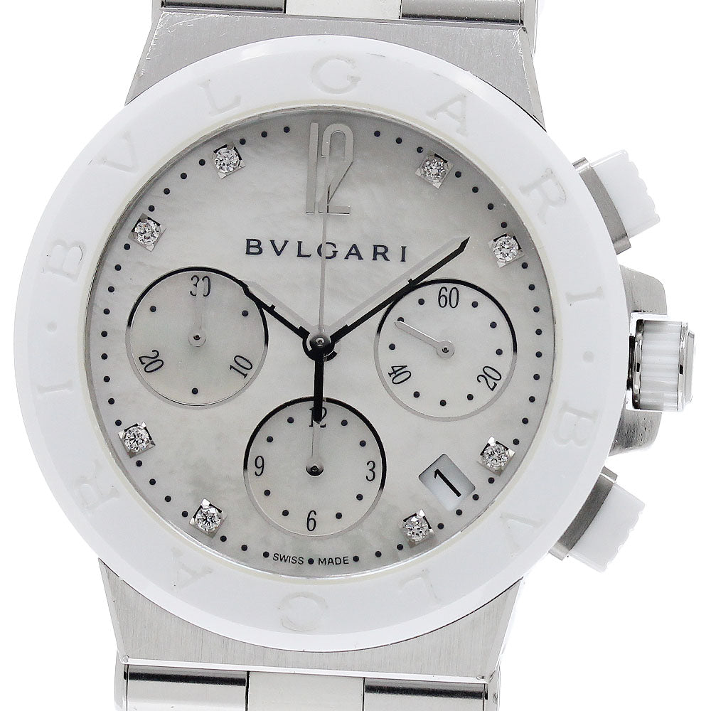 BVLGARI Diagono DG37SCCH Chronograph White shell Dial Automatic Boy's Watch_945173