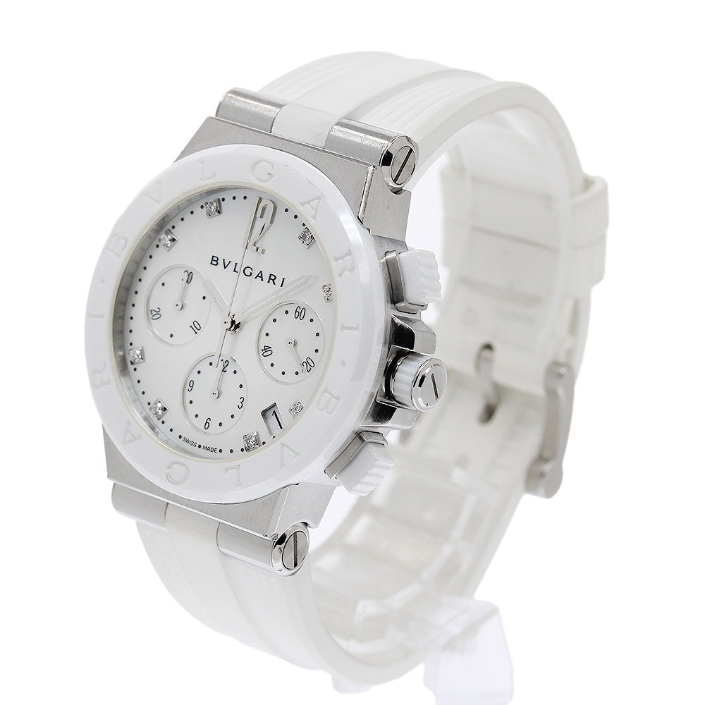 BVLGARI Diagono DG37SCCH Chronograph White shell Dial Automatic Boy's Watch_945173