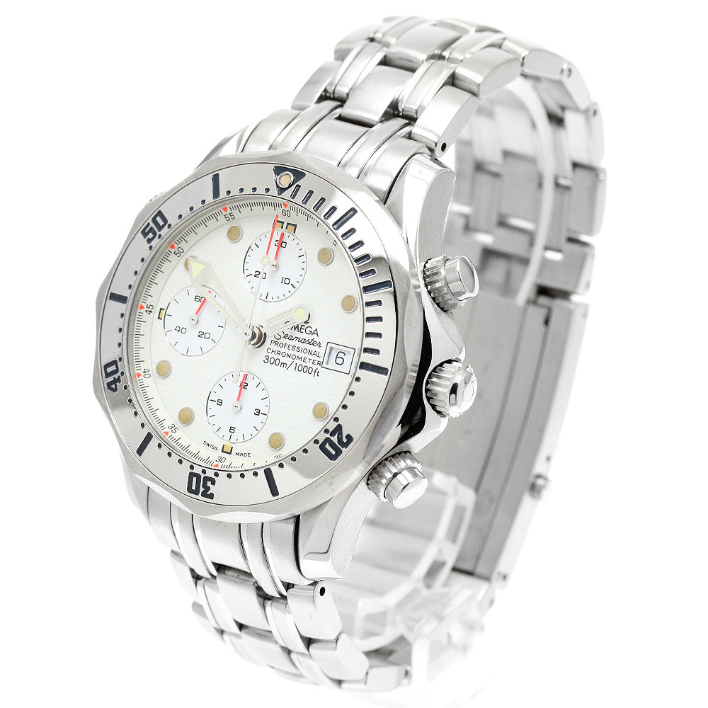 OMEGA Seamaster300 2598.20 Date Chronograph white Dial Automatic Men's_945204