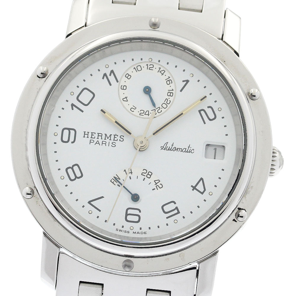 HERMES Clipper CL5.710 Power reserve GMT white Dial Automatic Men's Watch_945295
