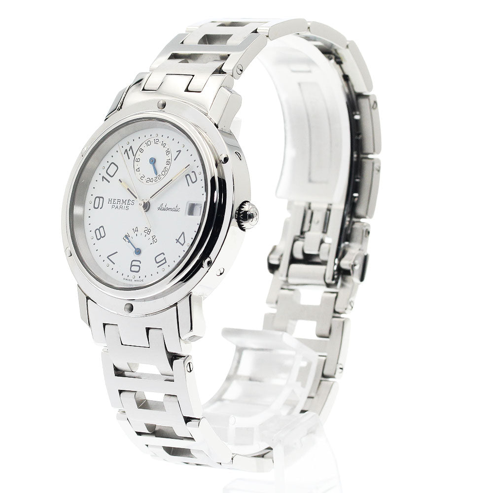 HERMES Clipper CL5.710 Power reserve GMT white Dial Automatic Men's Watch_945295