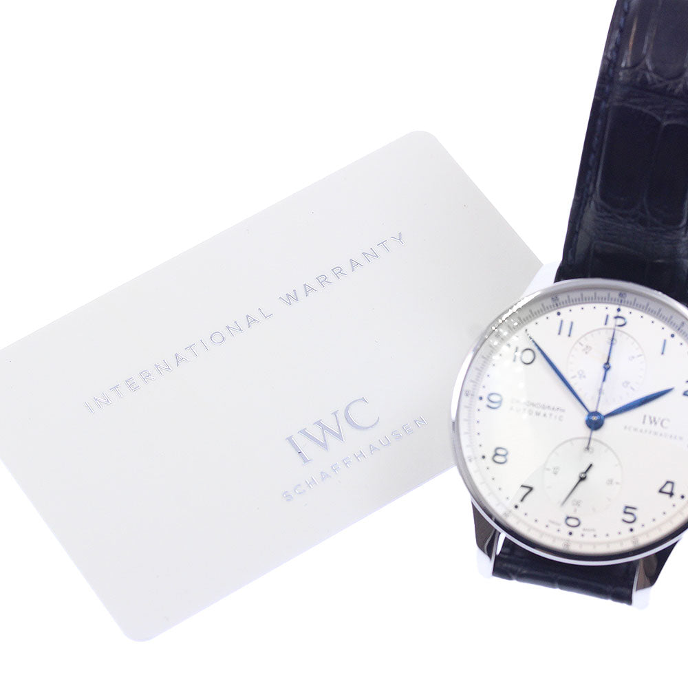 IWC SCHAFFHAUSEN Portugese IW371446 Chronograph Small Seconds Silver Dial Automatic Men's Watch_945297