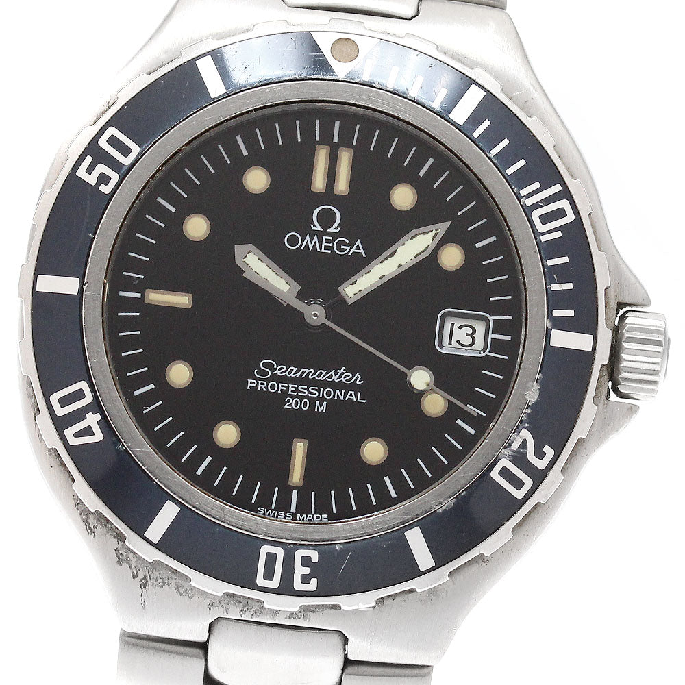 OMEGA Seamaster200m Date black Dial Quartz Men's Watch_945298