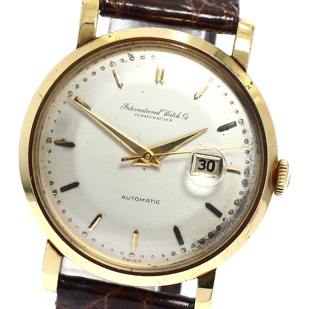 IWC SCHAFFHAUSEN K18YG Cal.8531 Date Silver Dial Automatic Men's Watch_945358