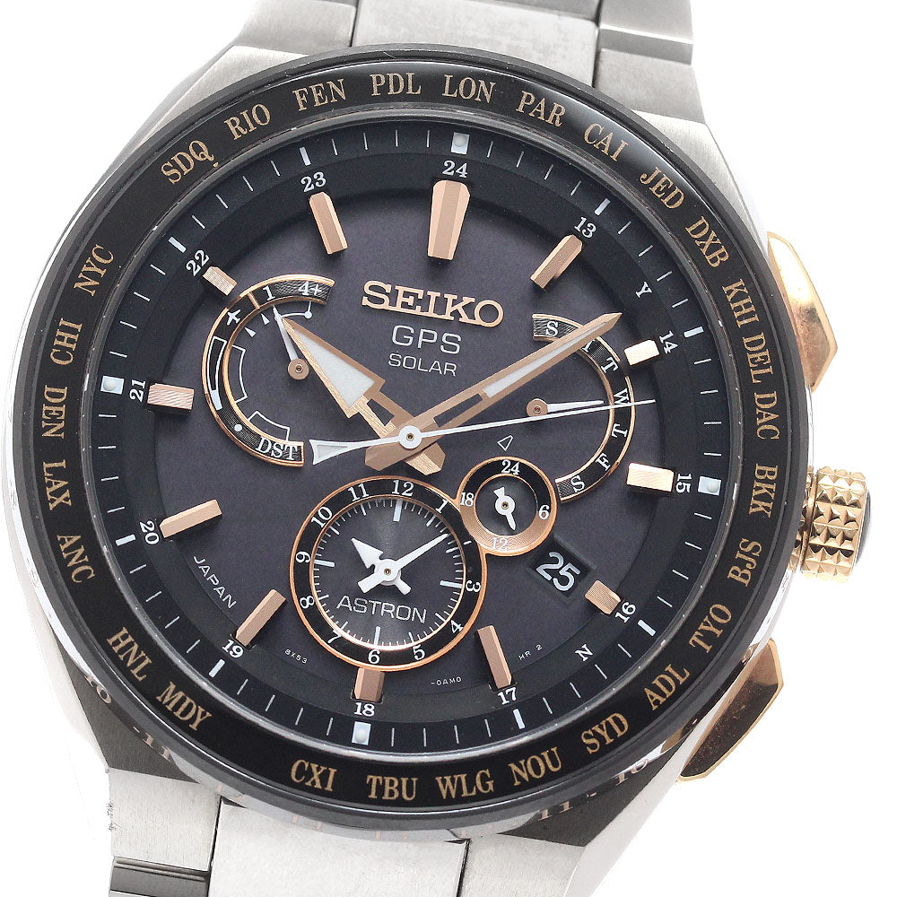 SEIKO Astron 8X53-0AV0-2/SBXB125 GPS Black Dial Solar Powered Radio Men's_945371