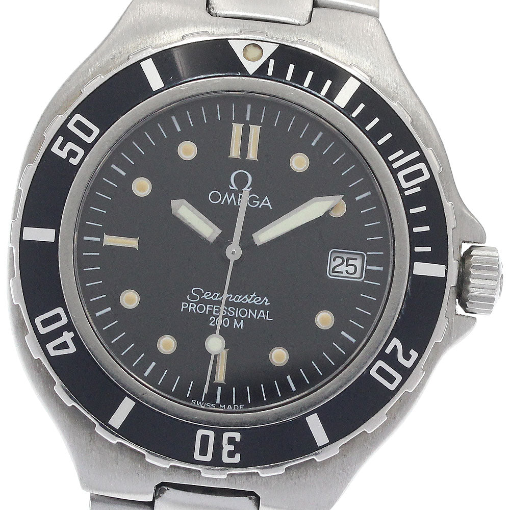 OMEGA Seamaster200m Date black Dial Quartz Men's Watch_945384