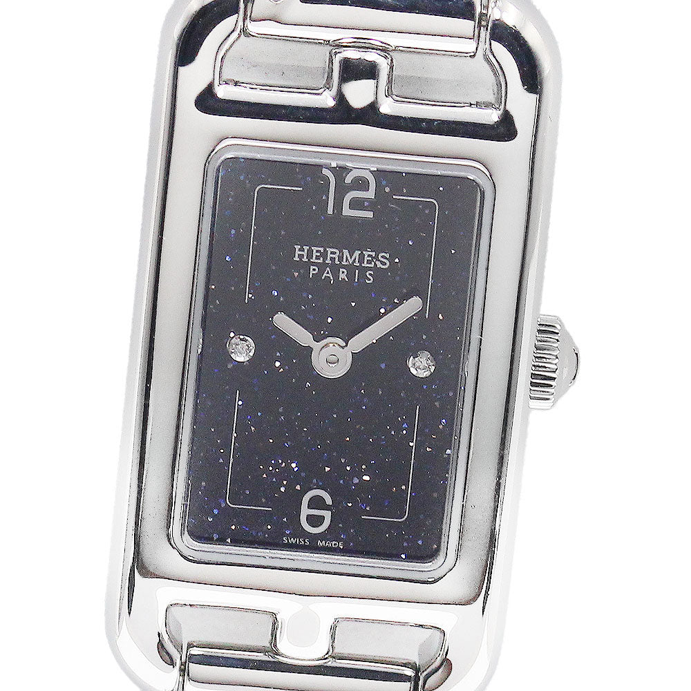 HERMES Nantucket NA2.110c 2P diamond Navy Dial Quartz Ladies Watch_945408