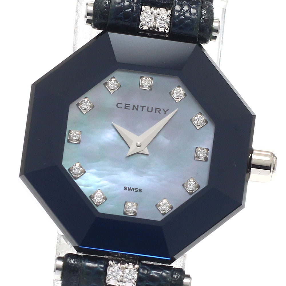 CENTURY Time gem 802.5.S.17.51.TBL K18WG 12P Diamonds 4P Lug Diamonds Blue shell Dial Quartz Ladies Watch_945421