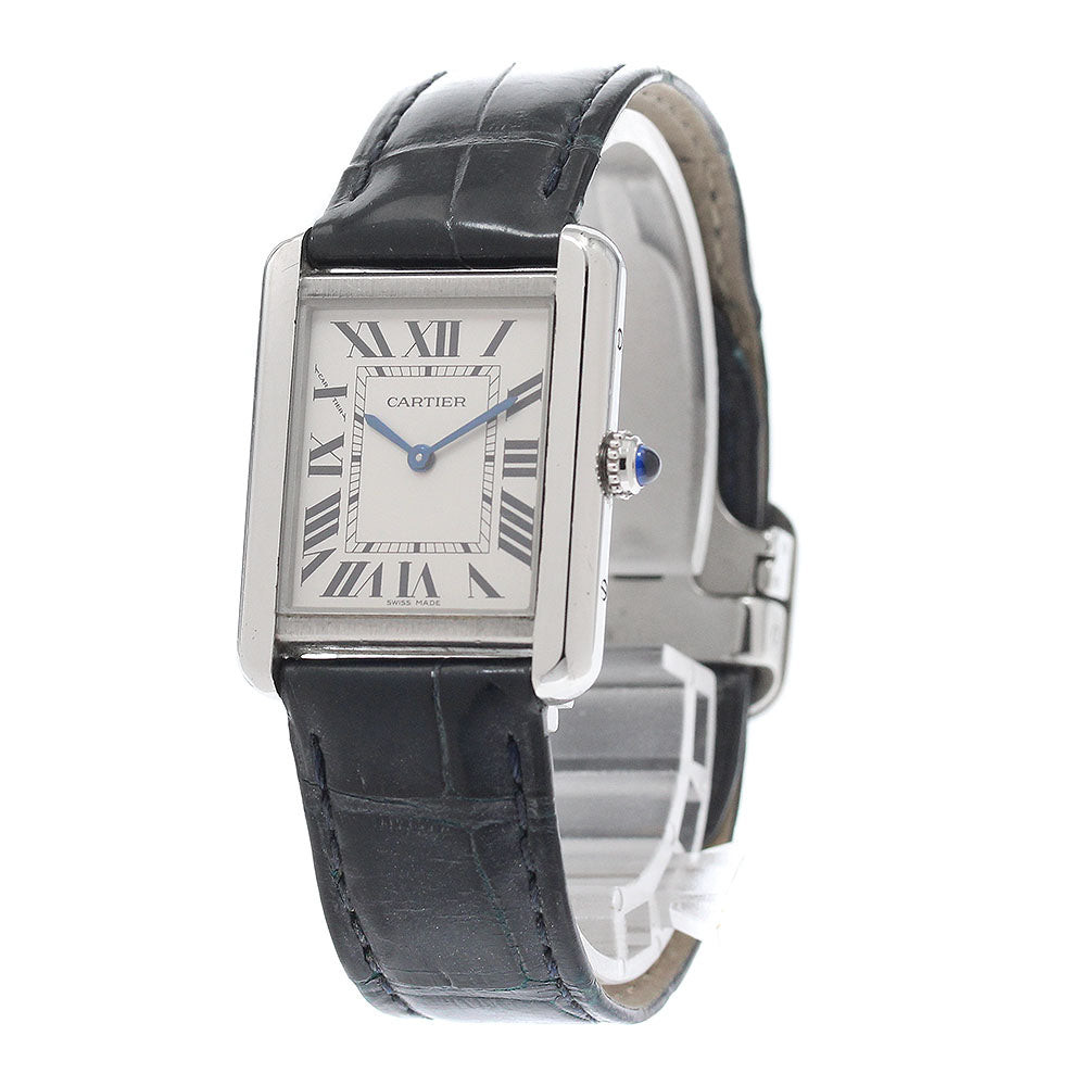 CARTIER Tank solo SM W5200005 Silver Dial Quartz Ladies Watch_945476