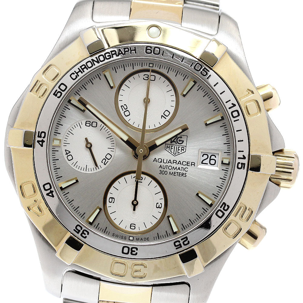 TAG HEUER Aqua racer CAF2120 Date Chronograph Silver Dial Automatic Men's_945489
