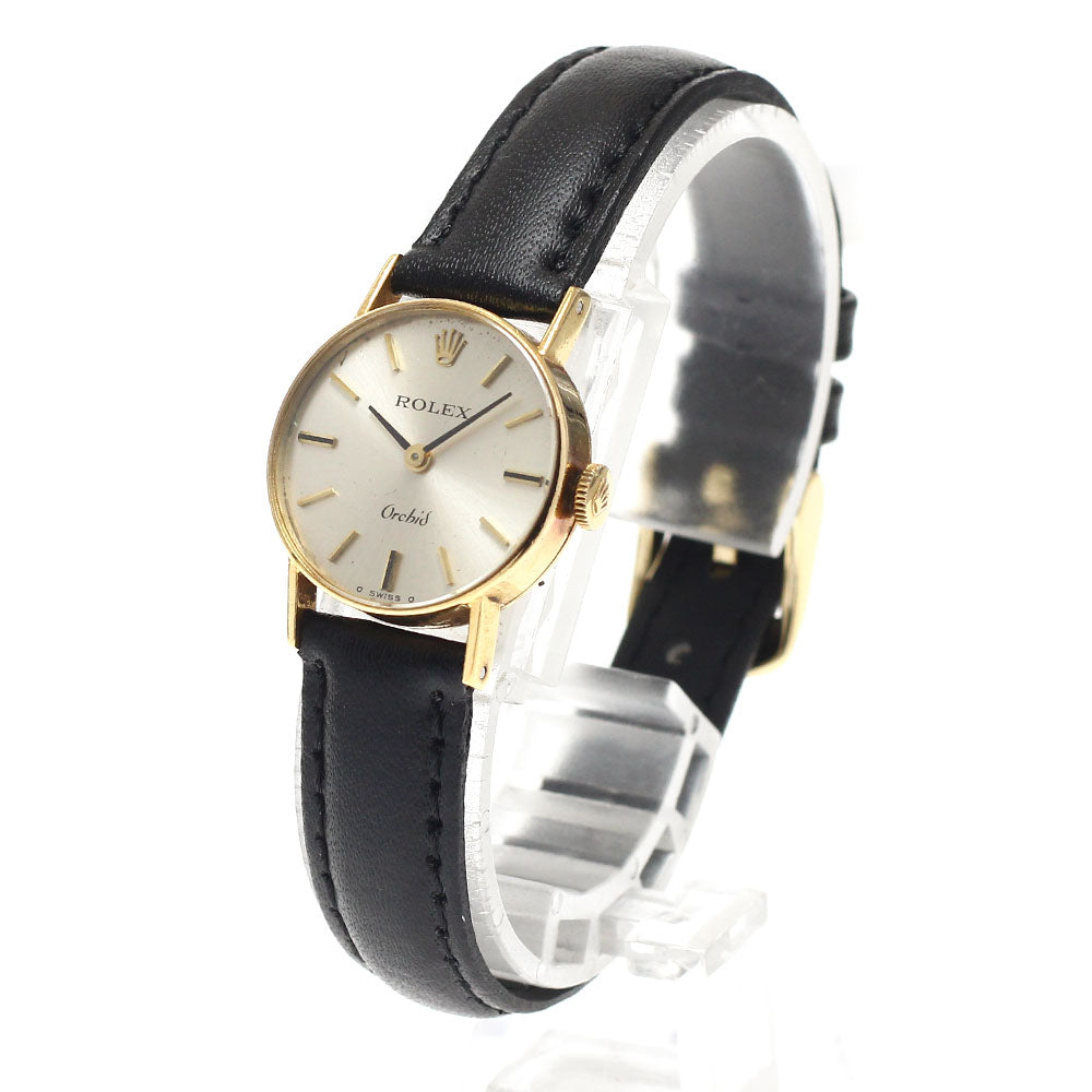 ROLEX Orchid 2671 K18YG Cal.1400 Silver Dial Hand Winding Ladies Watch_945528