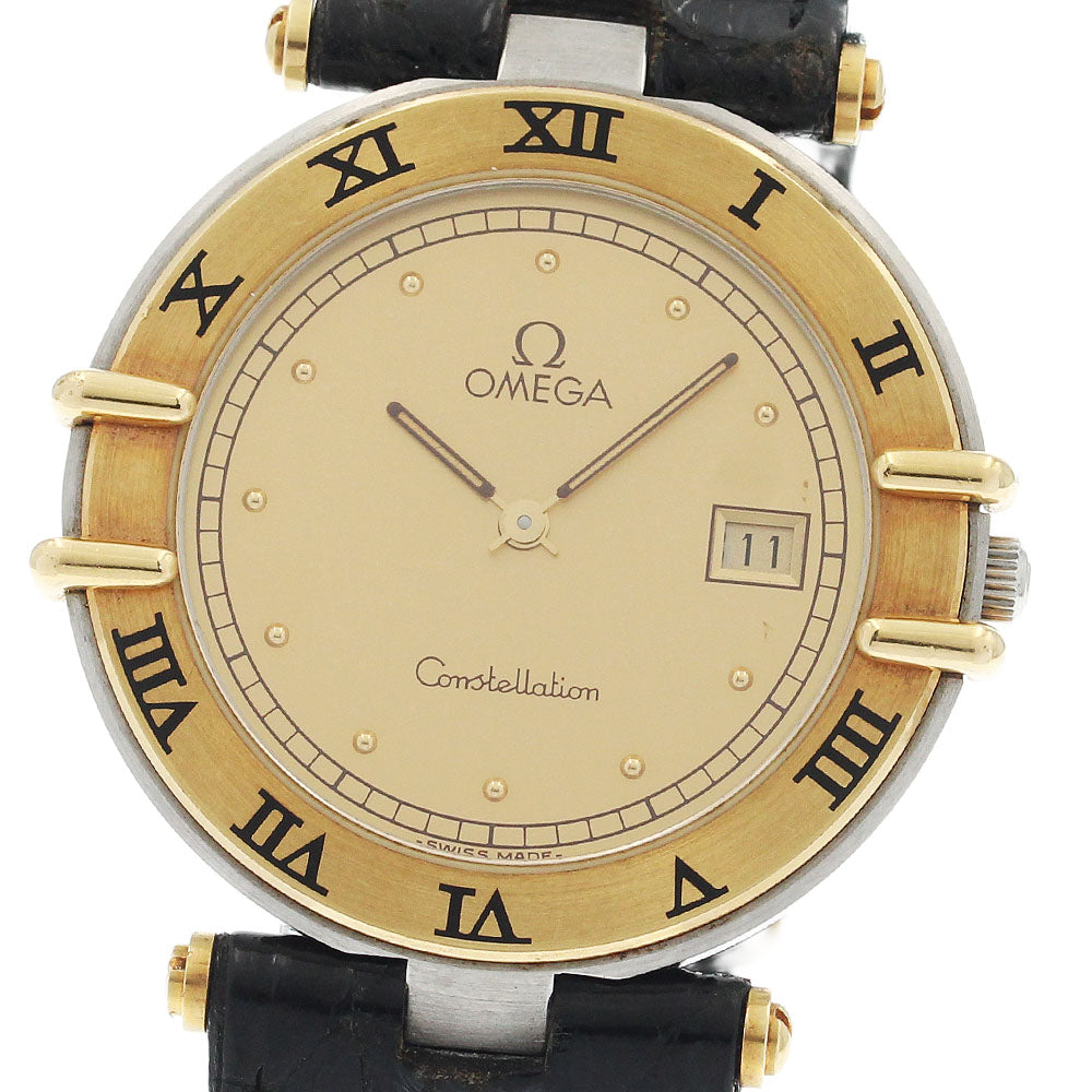OMEGA Constellation Date gold Dial Quartz Men's Watch_945538
