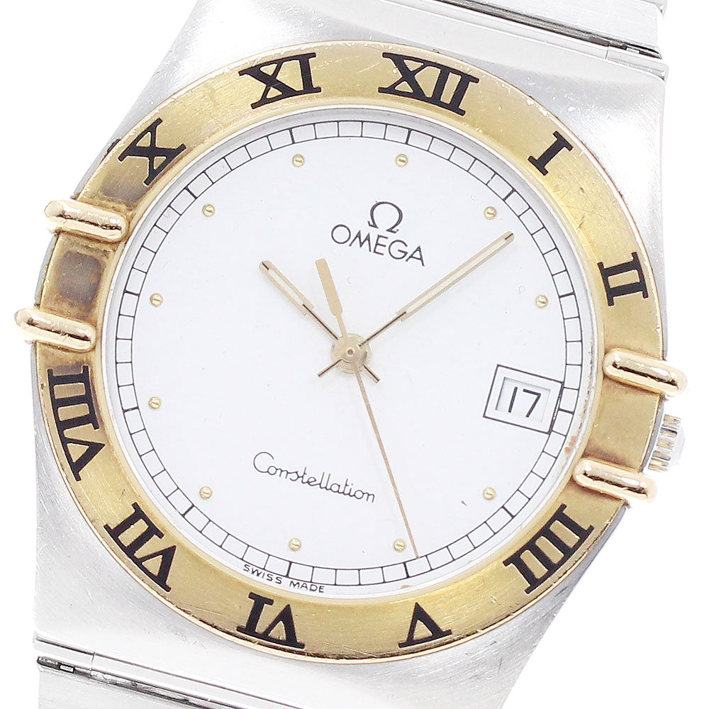 OMEGA Constellation YG bezel date white Dial Quartz Men's Watch_945553