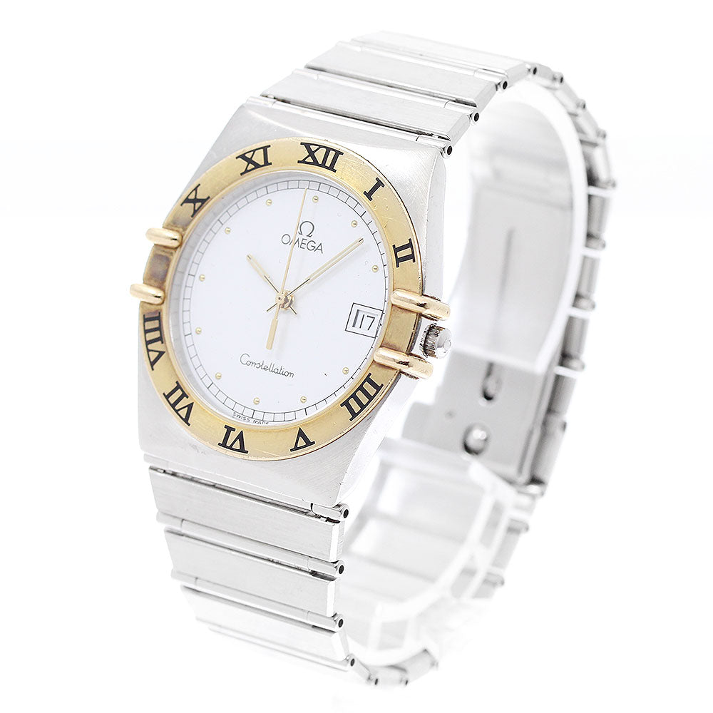 OMEGA Constellation YG bezel date white Dial Quartz Men's Watch_945553