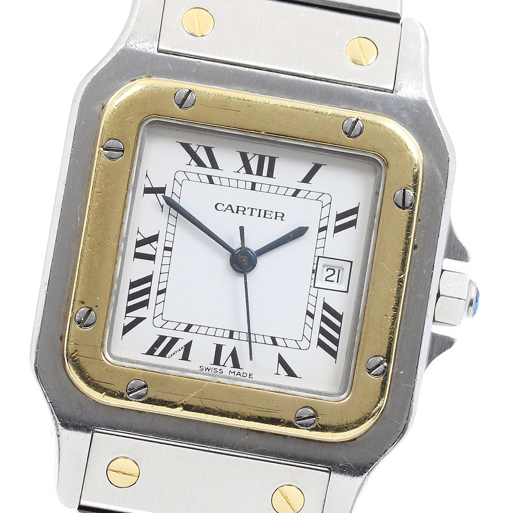 CARTIER Santos GalbeeLM Date YG2 tone white Dial Automatic Men's Watch_945563
