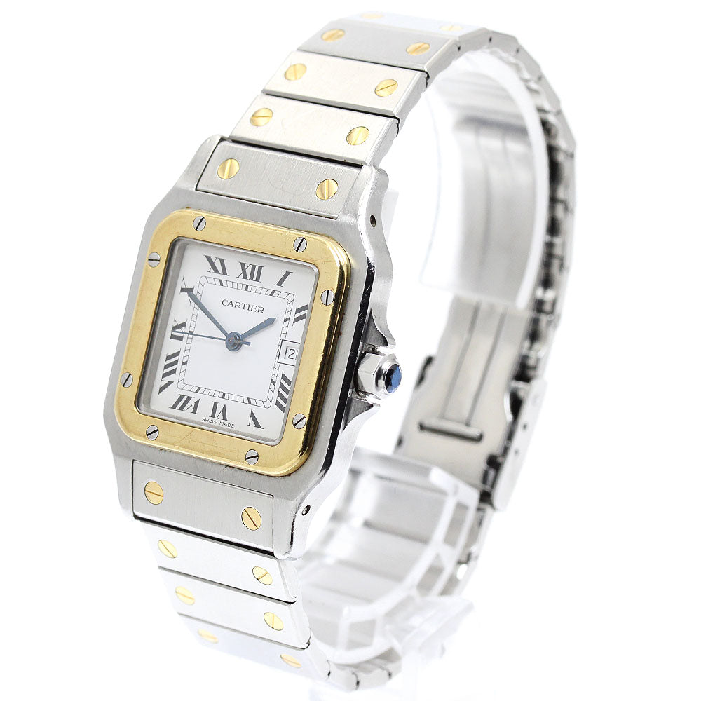 CARTIER Santos GalbeeLM Date YG2 tone white Dial Automatic Men's Watch_945563