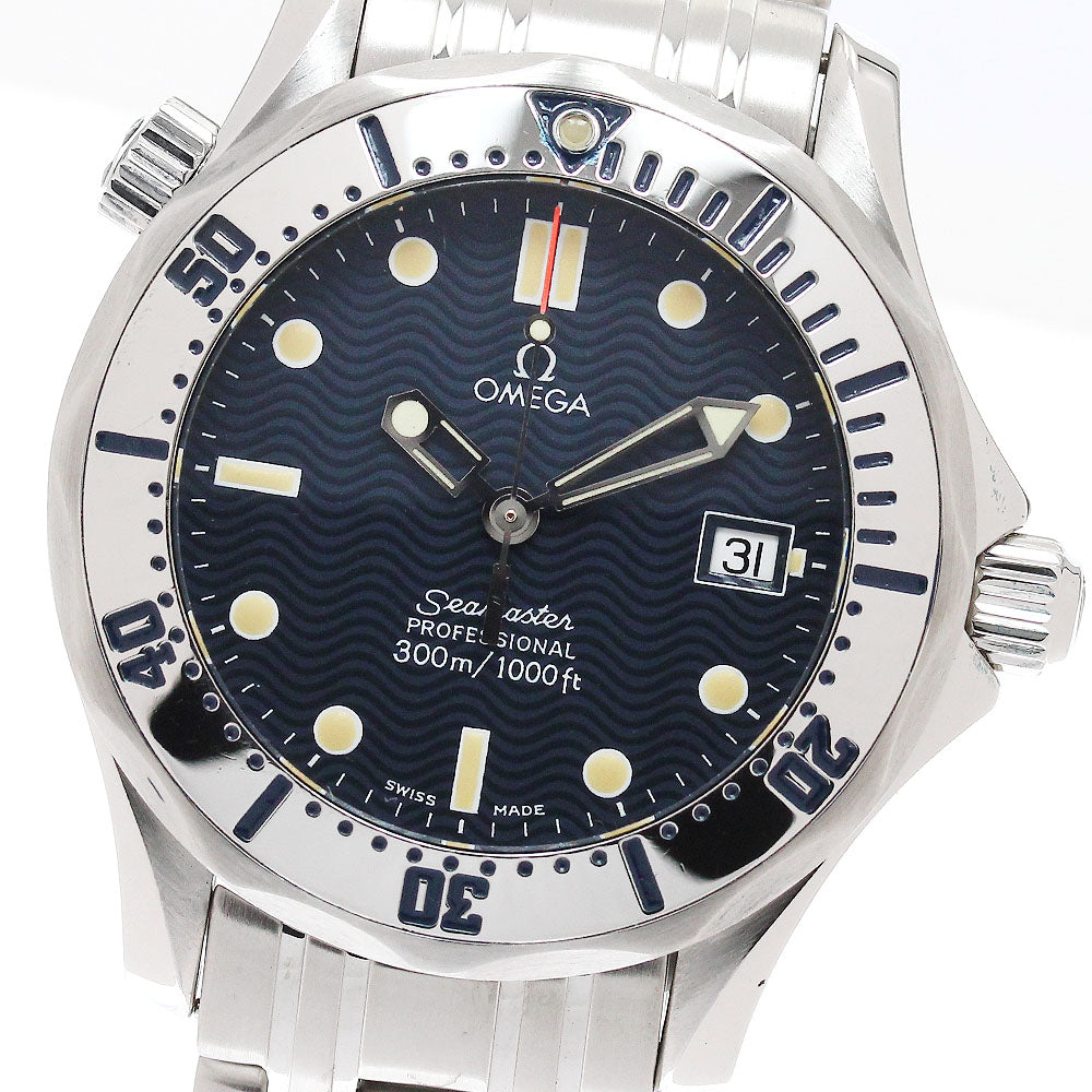 OMEGA Seamaster300 2562.80 Date Navy Dial Quartz Boy's Watch_945585