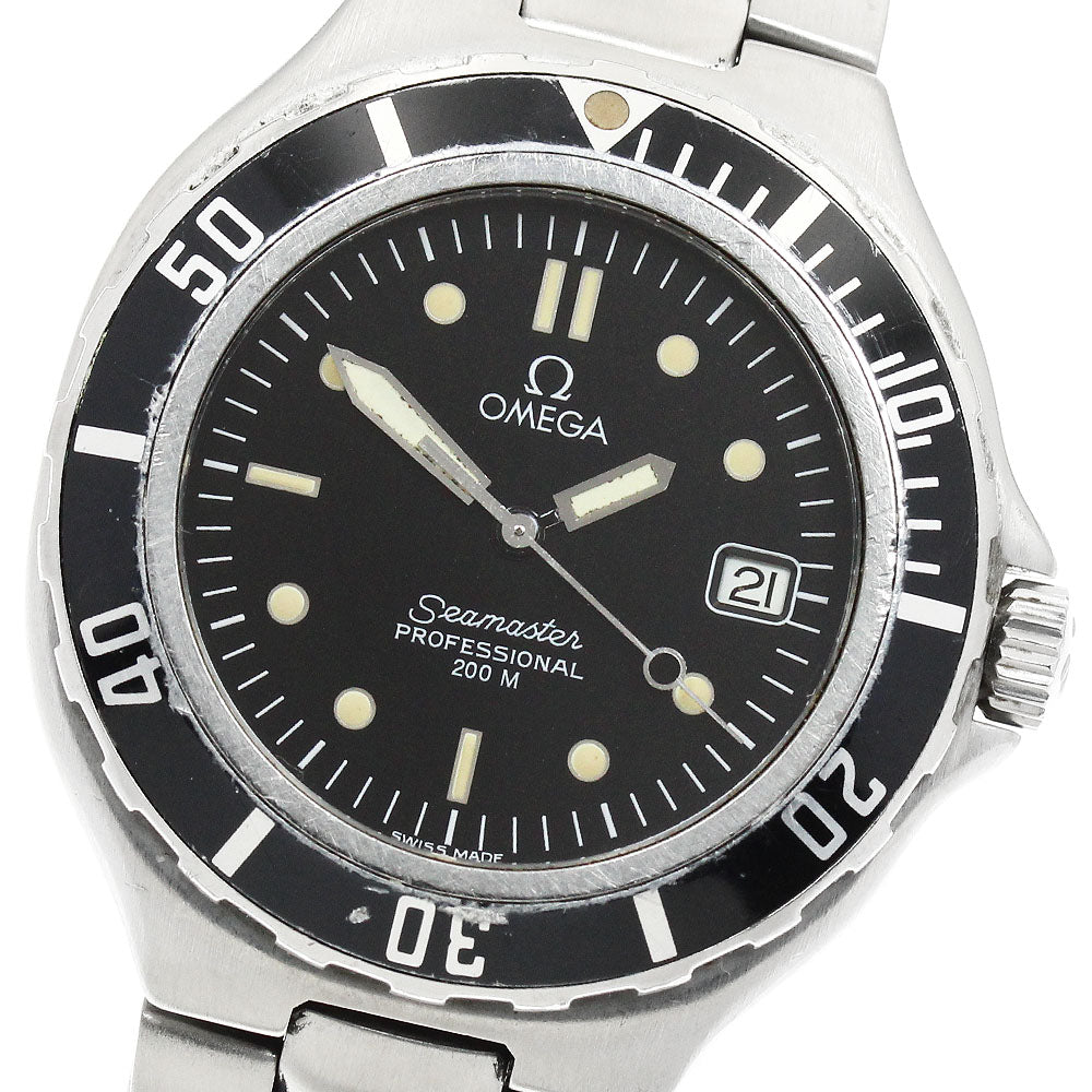OMEGA Seamaster200m Date black Dial Quartz Men's Watch_945614