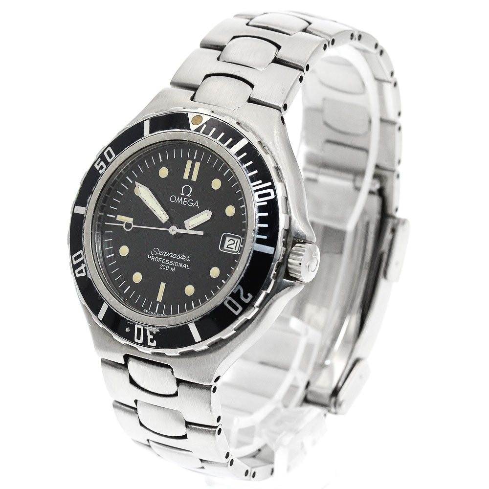 OMEGA Seamaster200m Date black Dial Quartz Men's Watch_945614