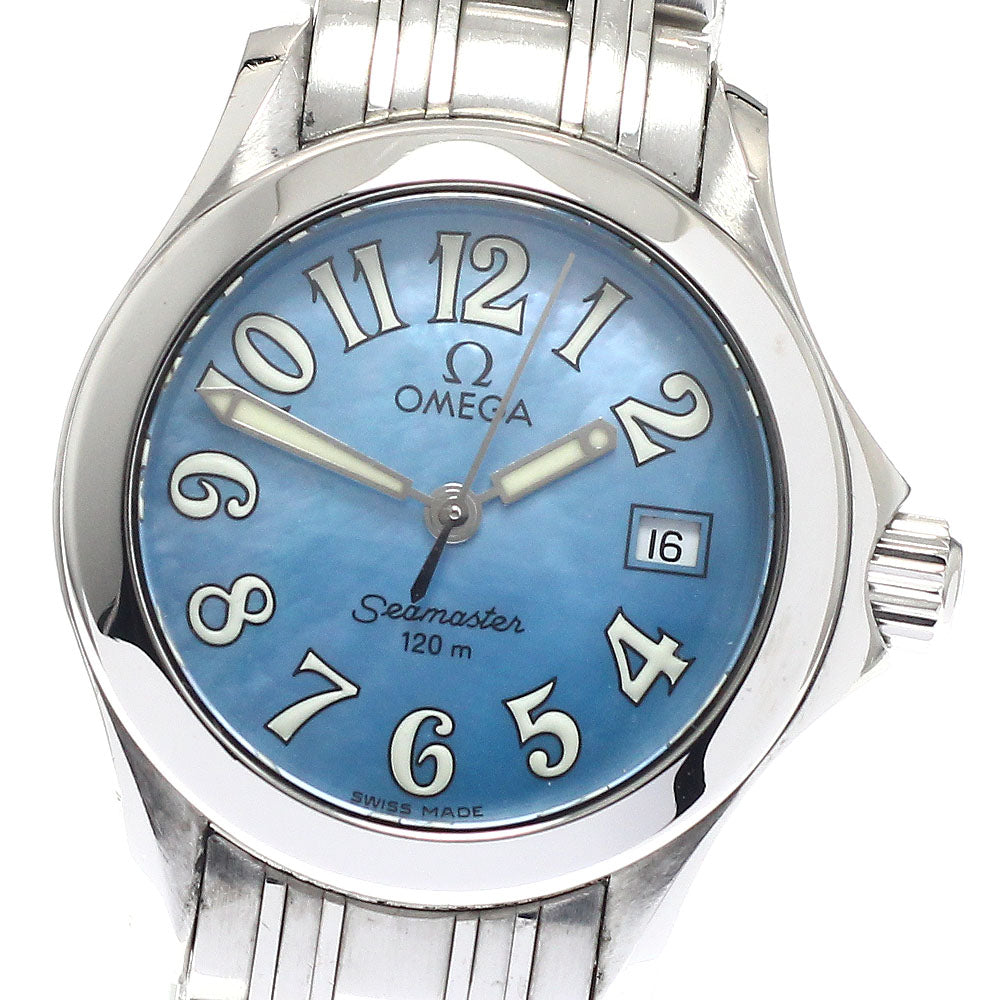 OMEGA Seamaster120 2581.88 Date Blue shell Dial Quartz Ladies Watch_945630