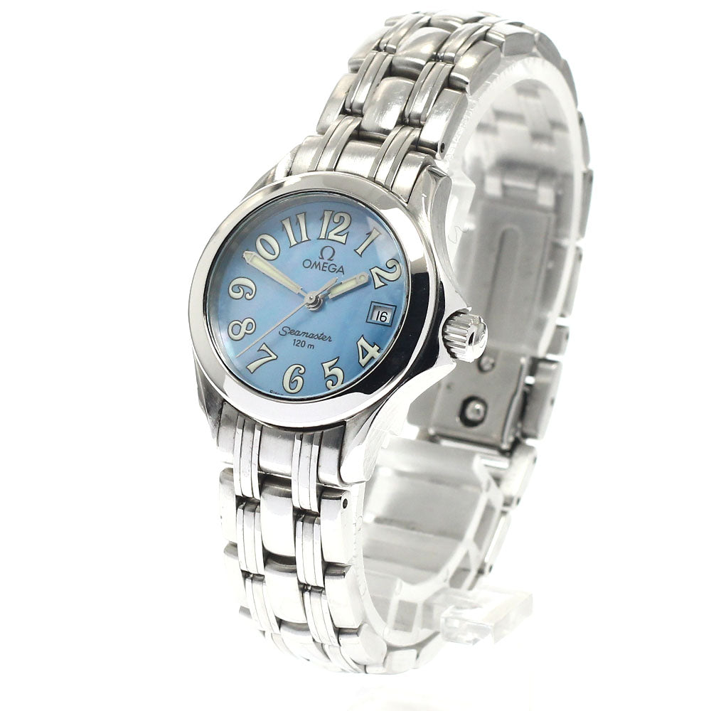 OMEGA Seamaster120 2581.88 Date Blue shell Dial Quartz Ladies Watch_945630
