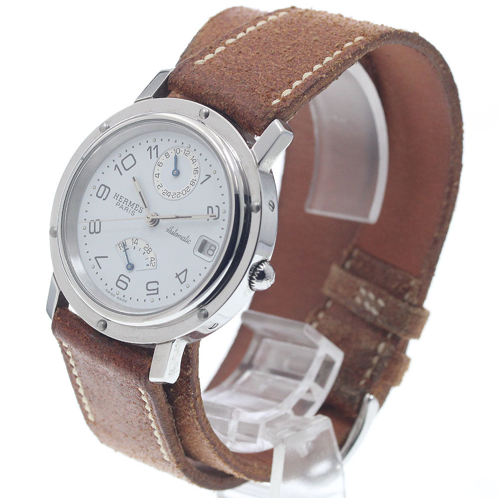HERMES Clipper CL5.710 Power reserve GMT white Dial Automatic Men's Watch_945641