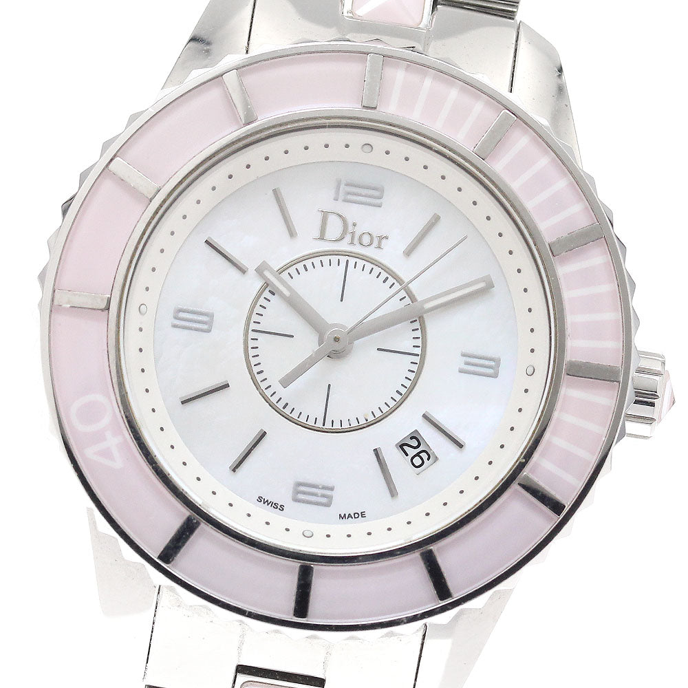 Dior crystal CD113114 White shell Dial Quartz Ladies Watch_945647