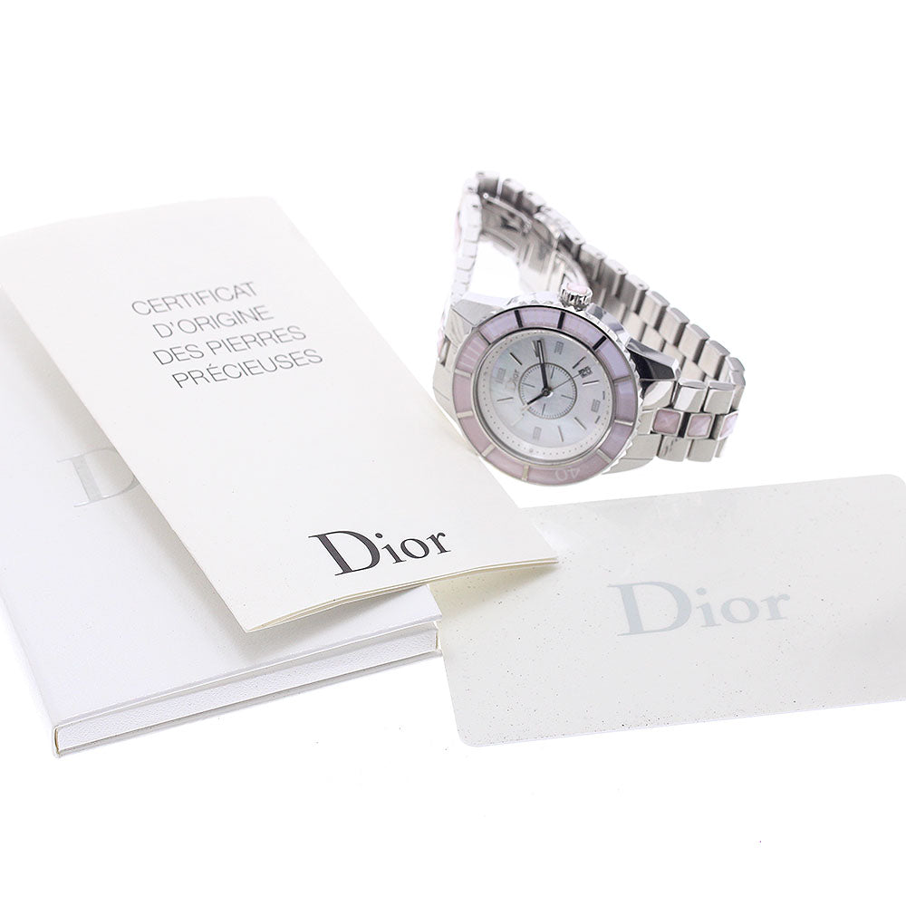 Dior crystal CD113114 White shell Dial Quartz Ladies Watch_945647