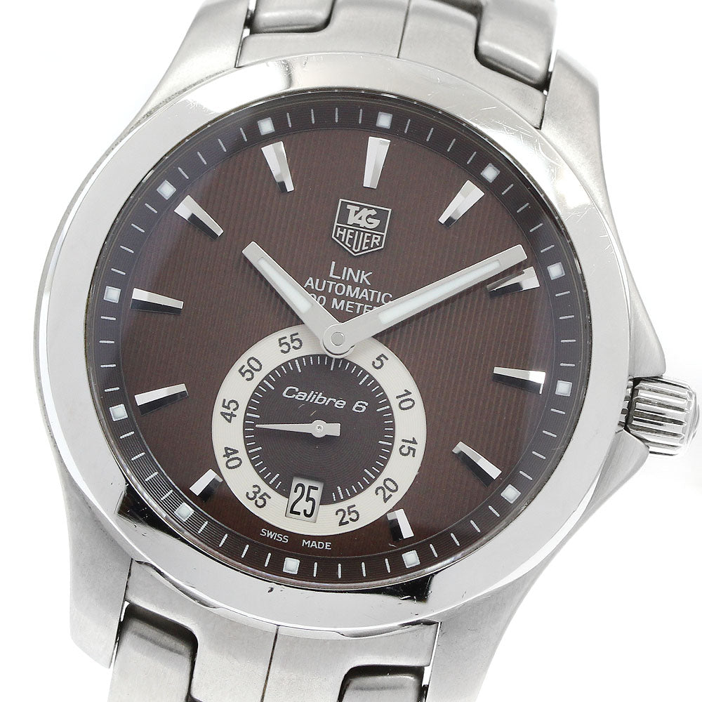 TAG HEUER Link Caliber 6 WJF211C Date Brown Dial Automatic Men's Watch_945650