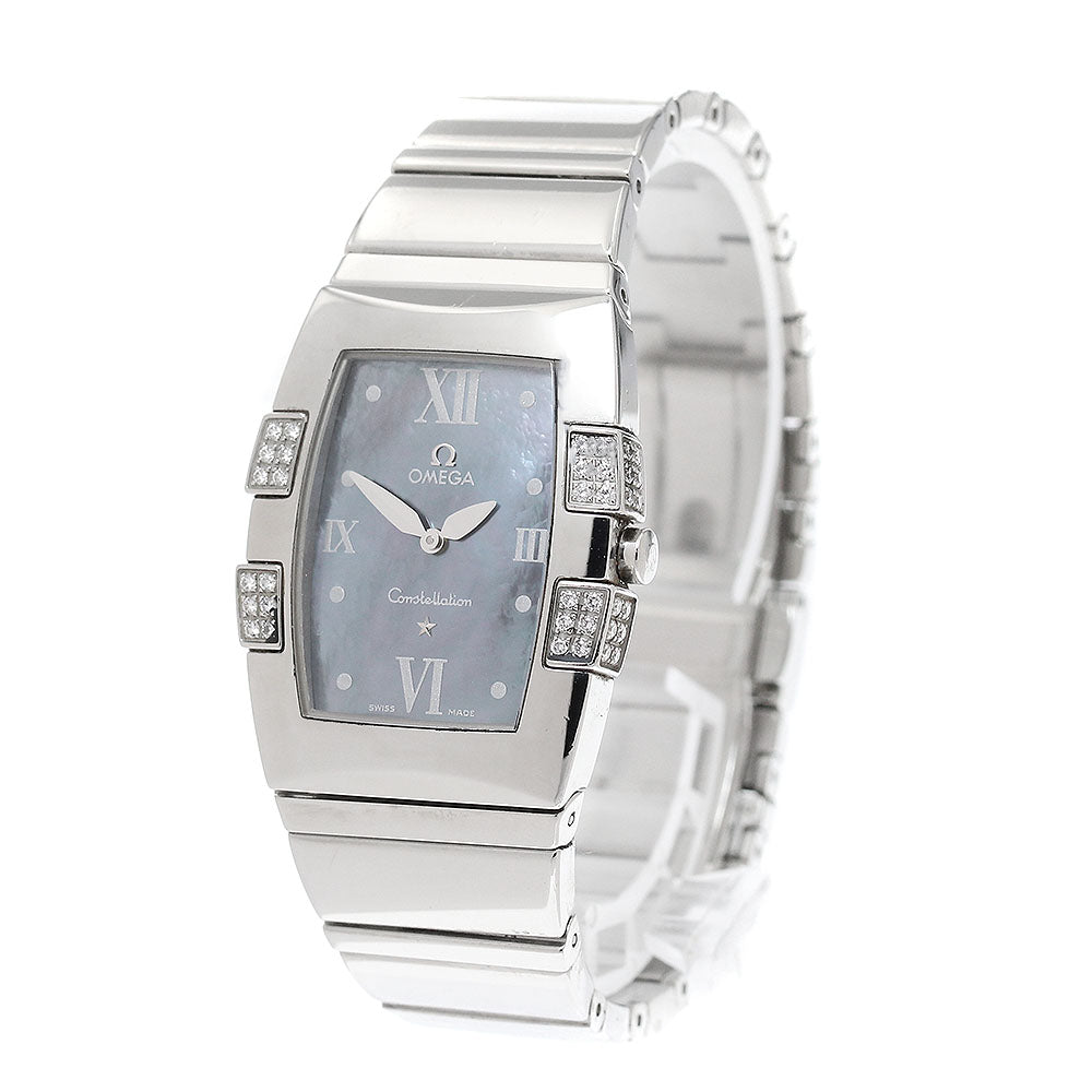 OMEGA Constellation Quadrella 1586.72 diamond bezel blue shell Blue shell Dial Quartz Ladies Watch_945843
