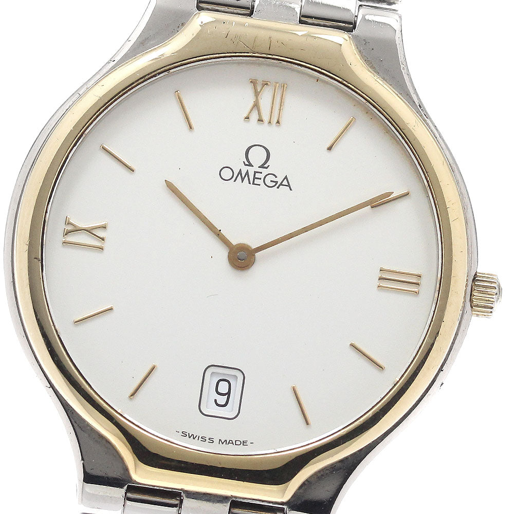 OMEGA De Ville YG bezel white Dial Quartz Men's Watch_945861