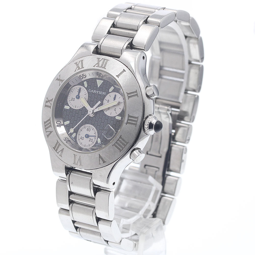 CARTIER CHRONOSCAPH W10172T2 Date black Dial Quartz Men's Watch_945900