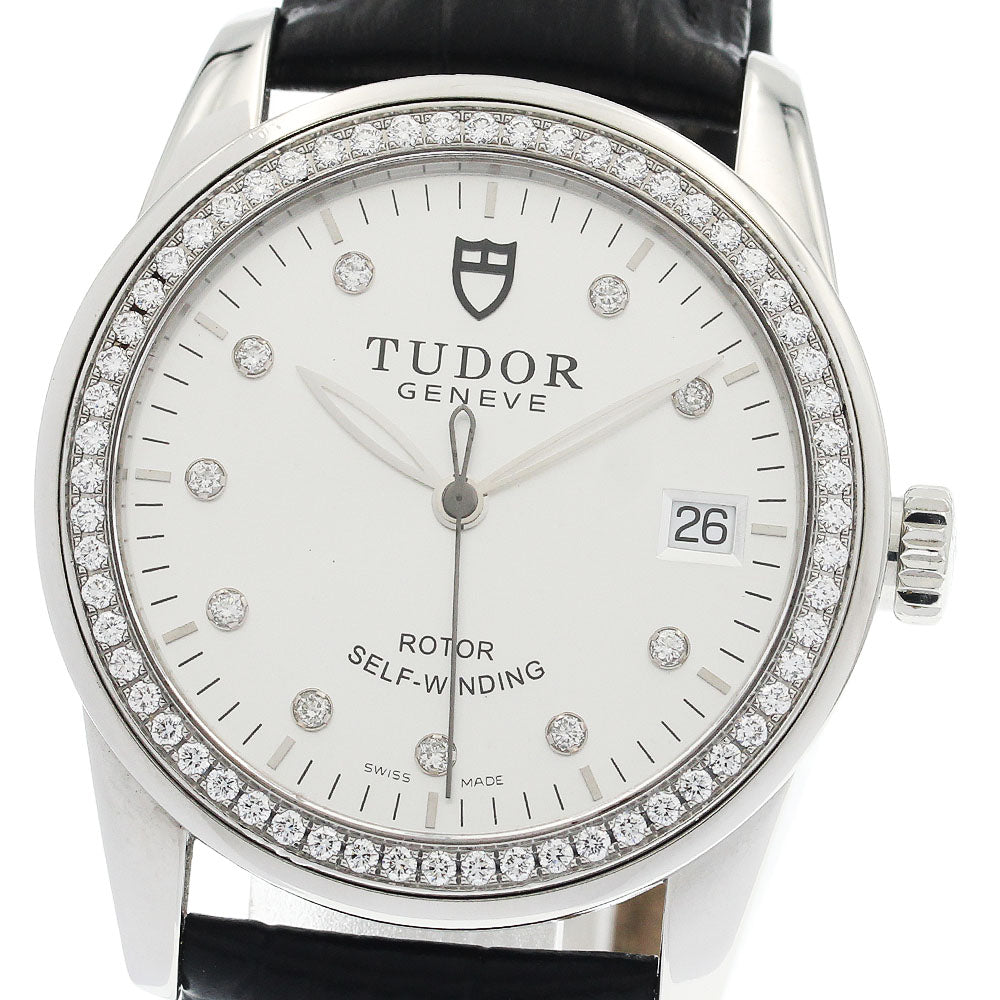 TUDOR Glamour 55020 diamond bezel date Silver Dial Automatic Men's Watch_945976