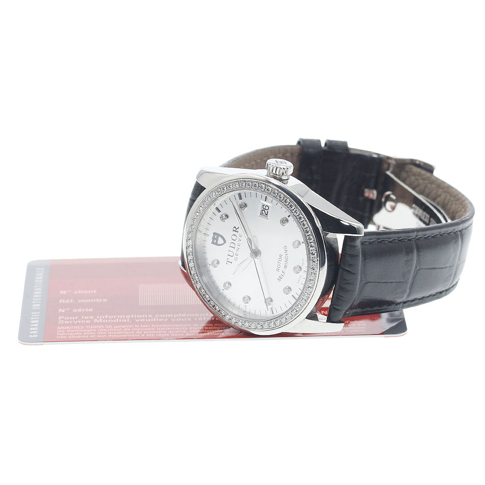 TUDOR Glamour 55020 diamond bezel date Silver Dial Automatic Men's Watch_945976