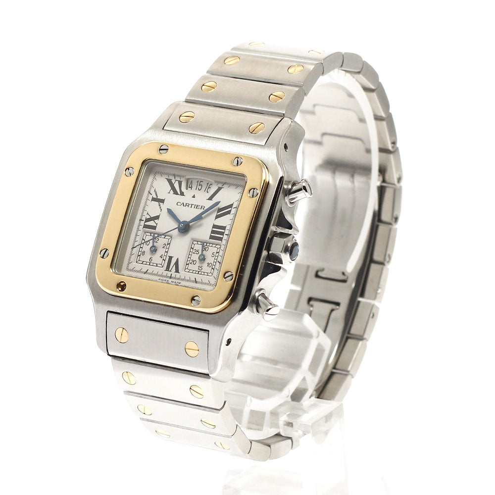 CARTIER Santos Galbee LM Chrono Reflex W20042C4 Perpetual calendar white Dial Quartz Men's Watch_945978