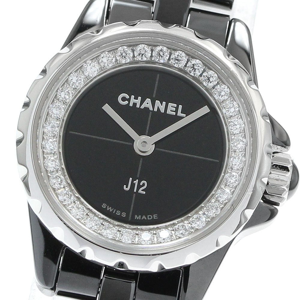 CHANEL J12 XS H5235 Black ceramic diamond black Dial Quartz Ladies Watch_946595