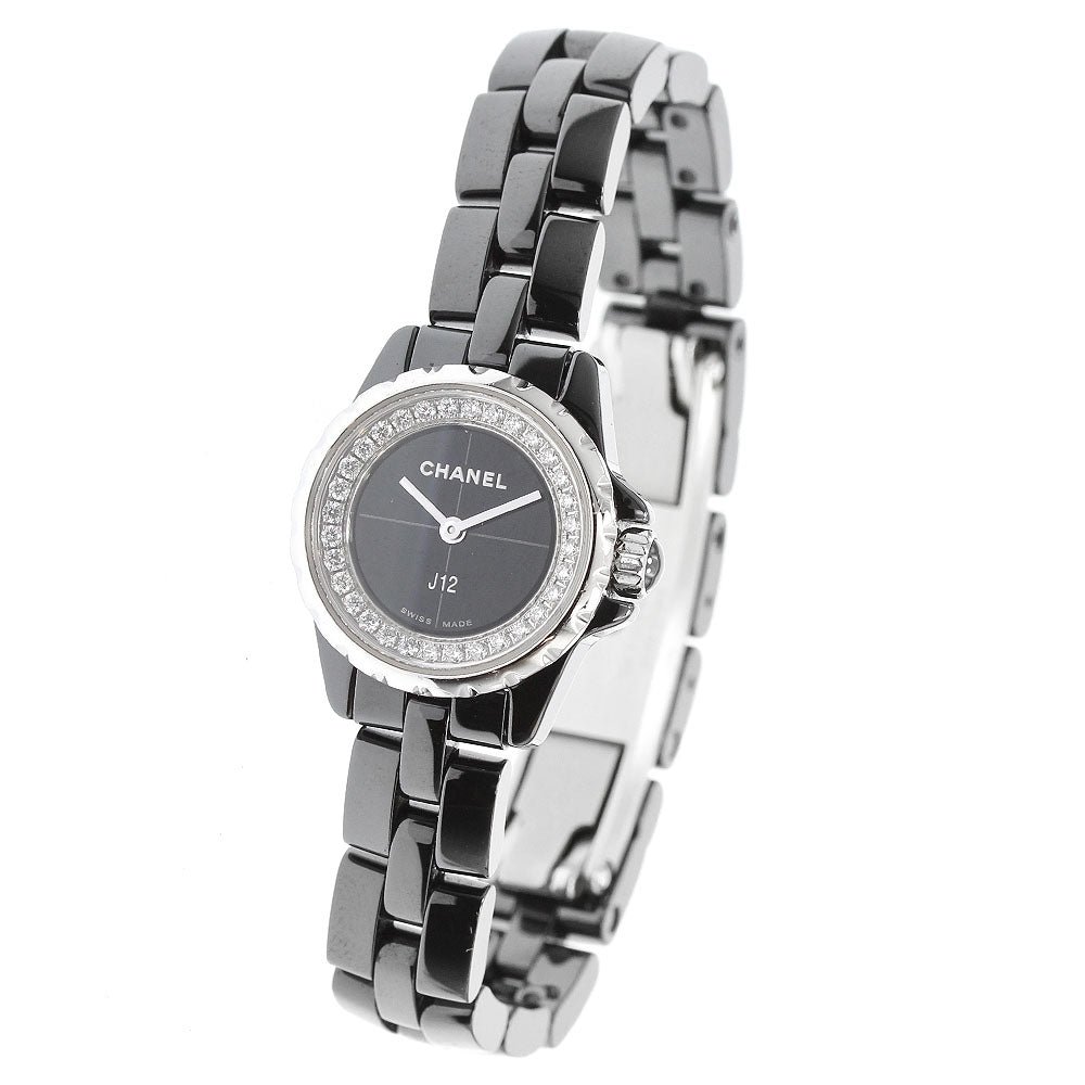 CHANEL J12 XS H5235 Black ceramic diamond black Dial Quartz Ladies Watch_946595