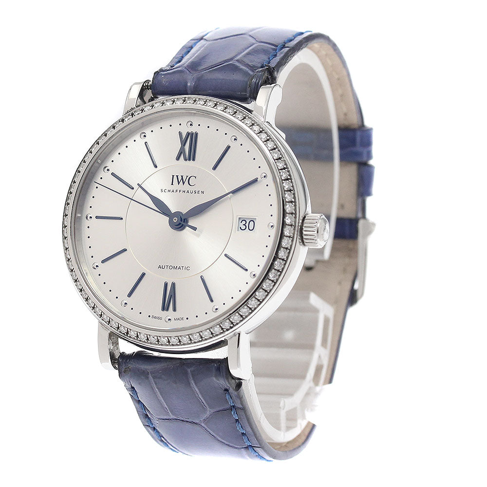 IWC SCHAFFHAUSEN Portofino Automatic 37 IW458109 Diamond Bezel Silver Dial Automatic Men's Watch_946620