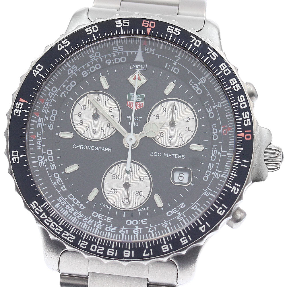 TAG HEUER pilot 530.306 Chronograph Date black Dial Quartz Men's Watch_946634