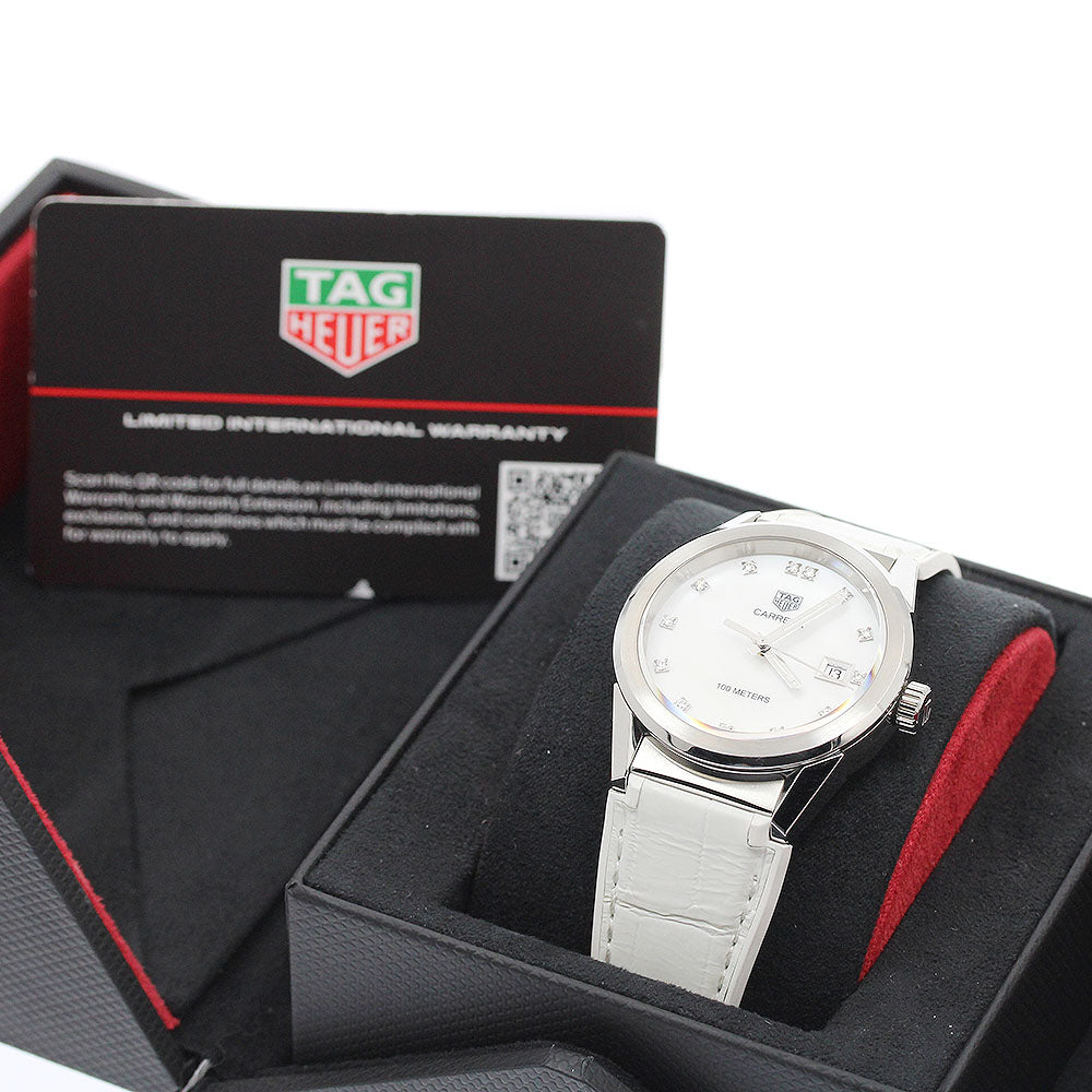 TAG HEUER Carrera WBG1312 13P diamond White shell Dial Quartz Boy's Watch_946642
