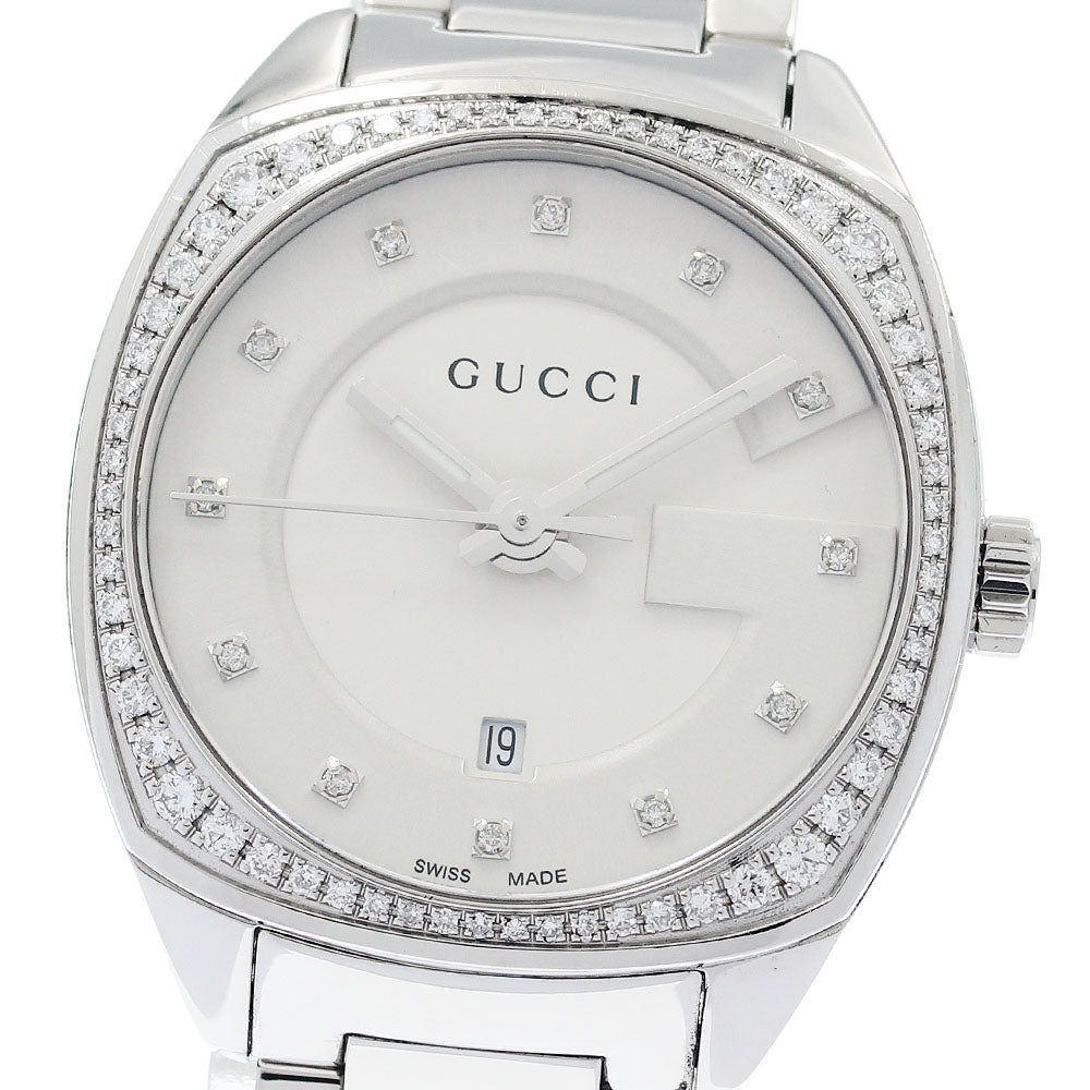 GUCCI 142.5 12P diamond diamond bezel Silver Dial Quartz Ladies Watch_946646