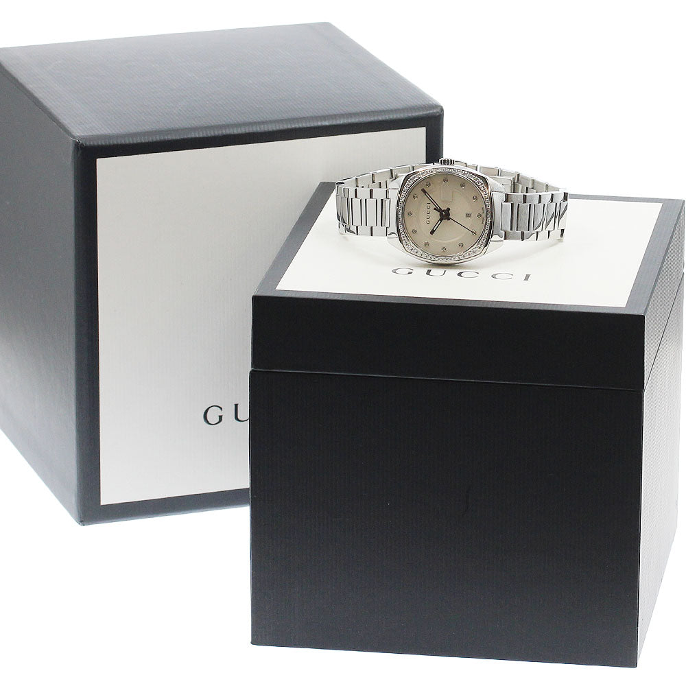 GUCCI 142.5 12P diamond diamond bezel Silver Dial Quartz Ladies Watch_946646