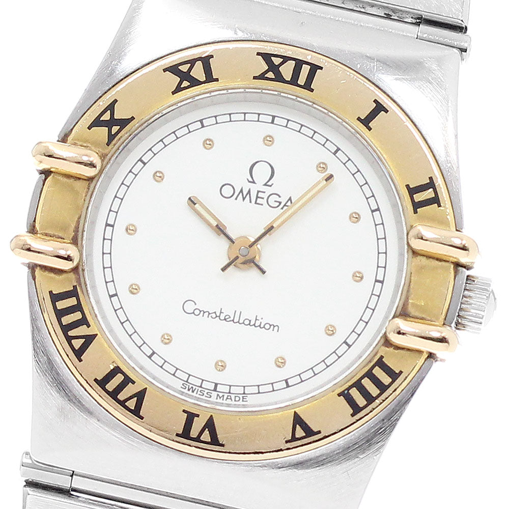 OMEGA Constellation YG bezel white Dial Quartz Ladies Watch_946690