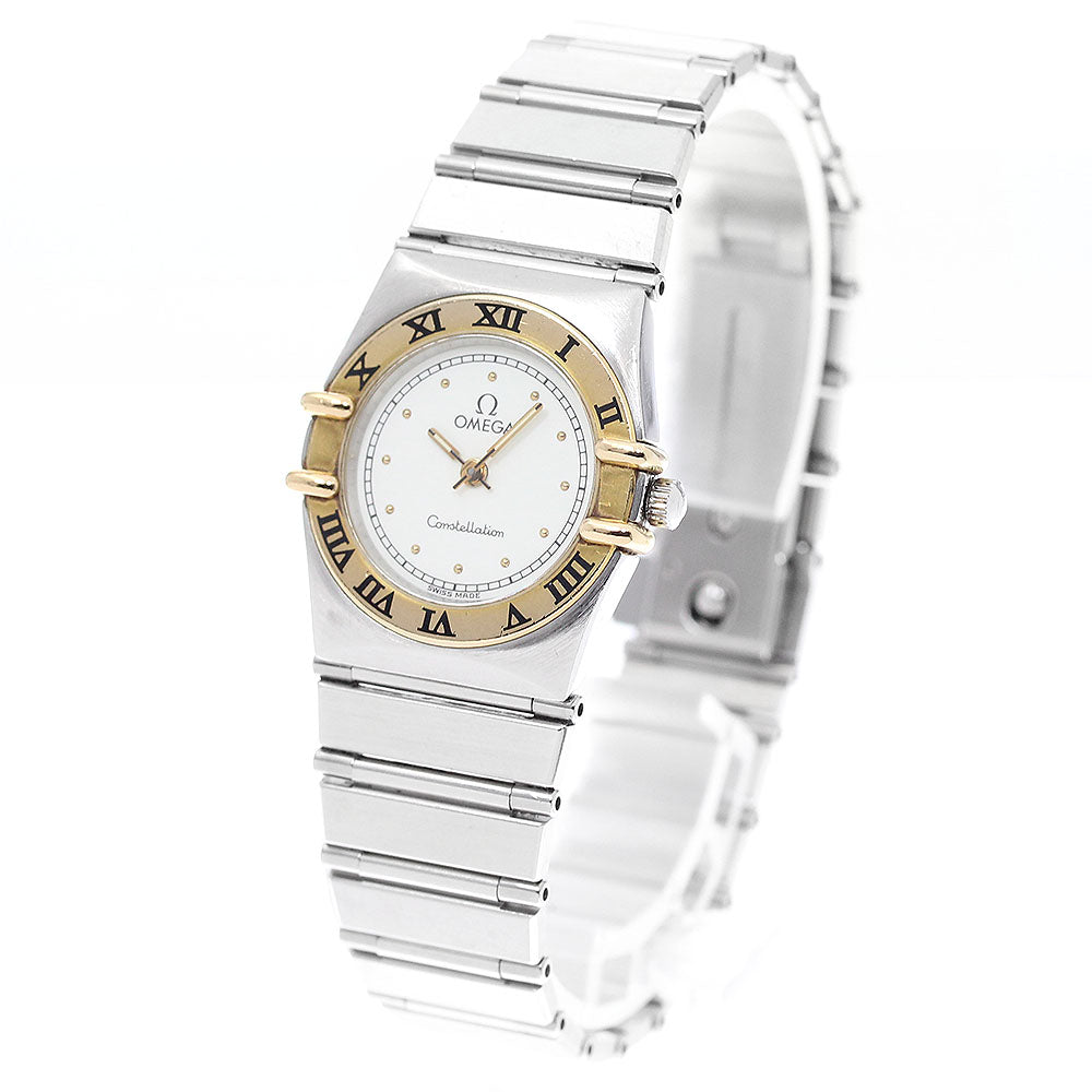 OMEGA Constellation YG bezel white Dial Quartz Ladies Watch_946690