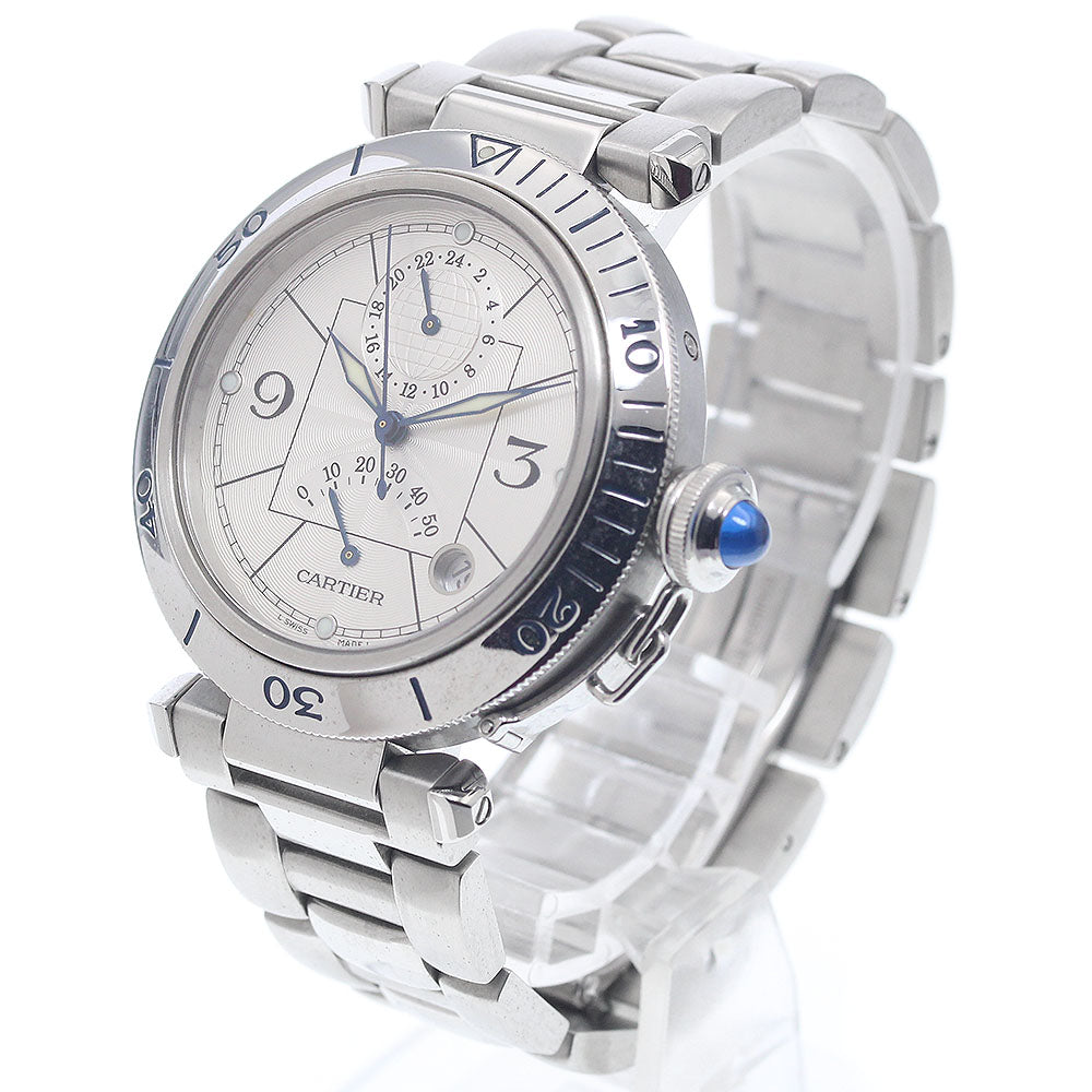 CARTIER Pasha 38mm W31037H3 GMT power reserve Automatic Men's Watch_946719