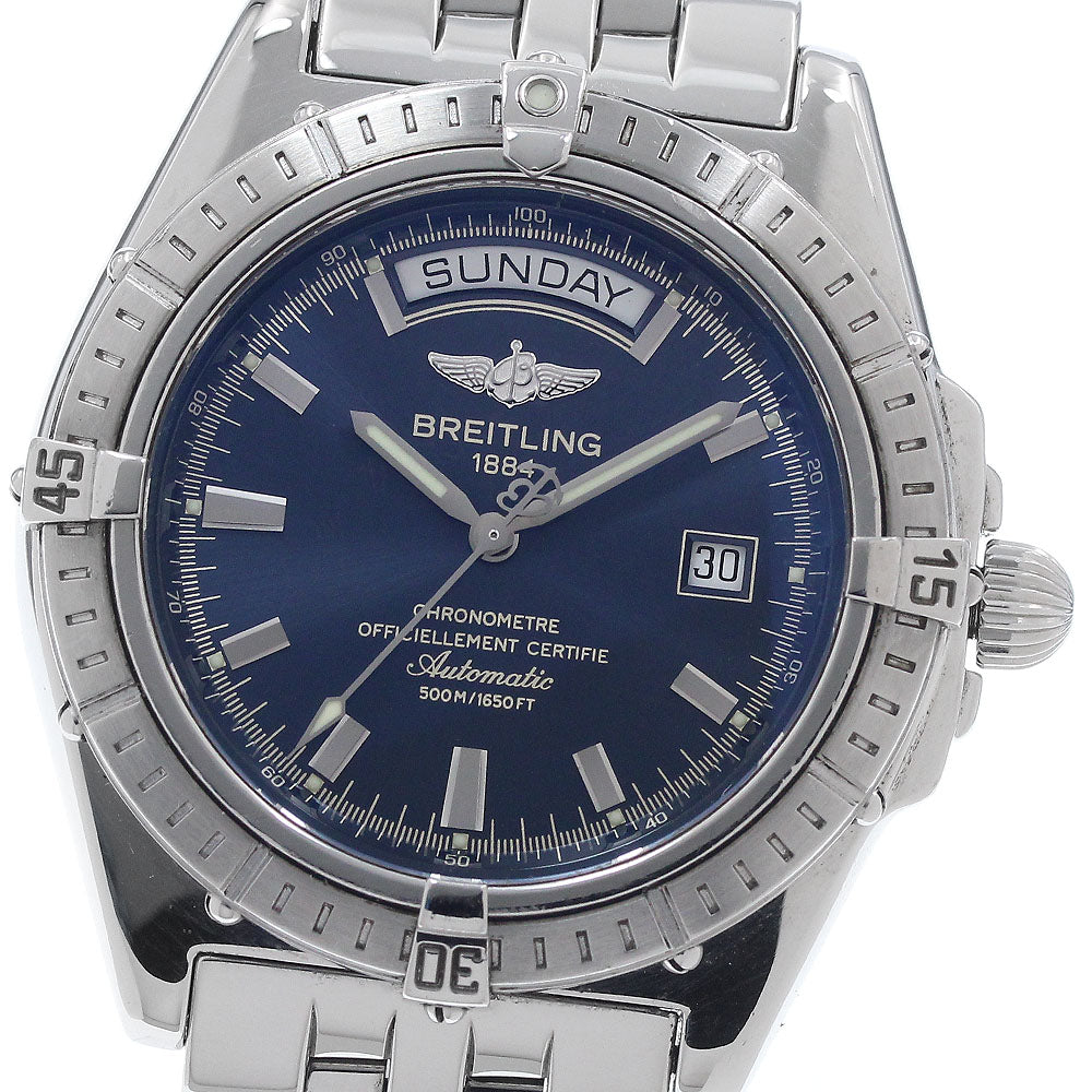 BREITLING Head wind A45355 Day date Navy Dial Automatic Men's Watch_946824