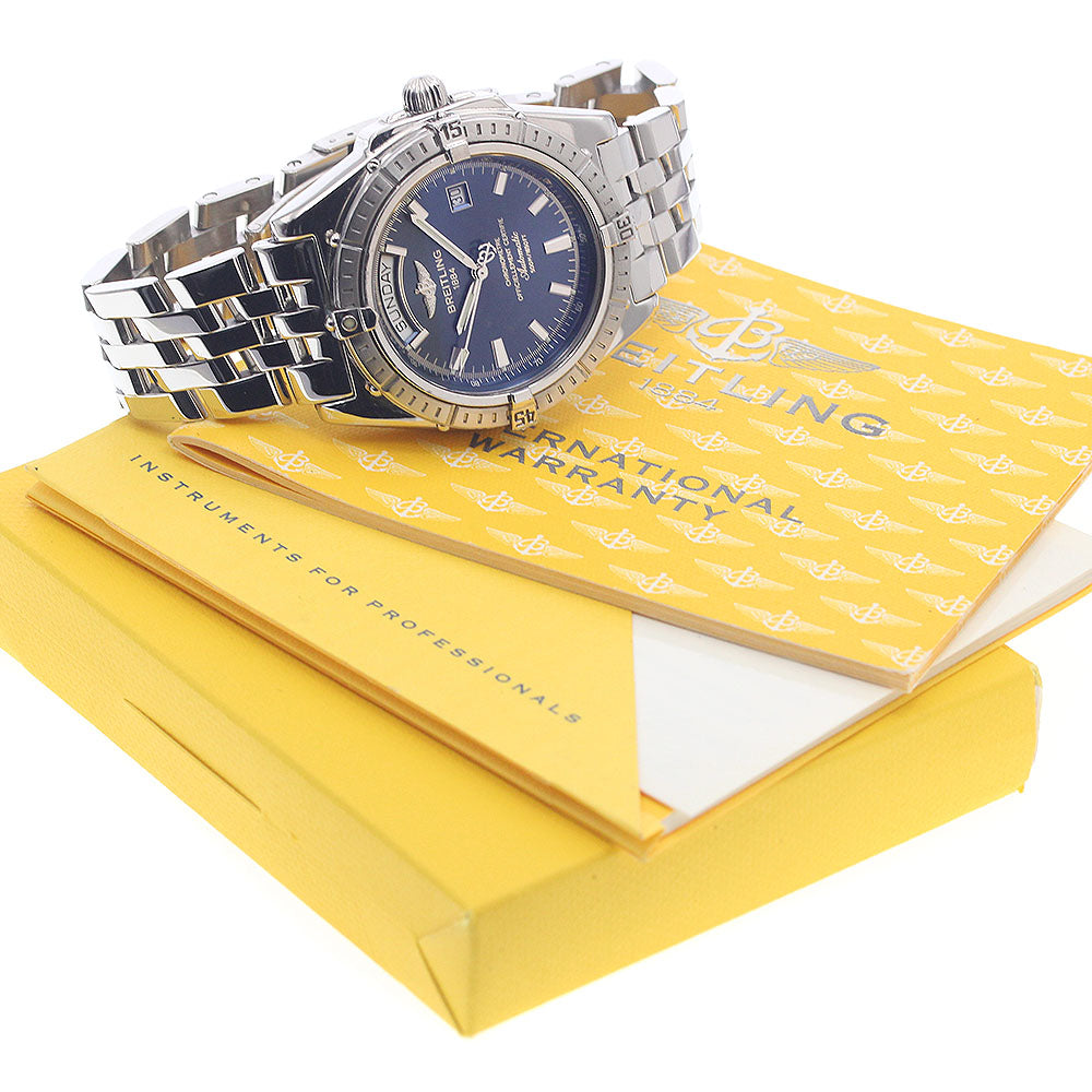 BREITLING Head wind A45355 Day date Navy Dial Automatic Men's Watch_946824