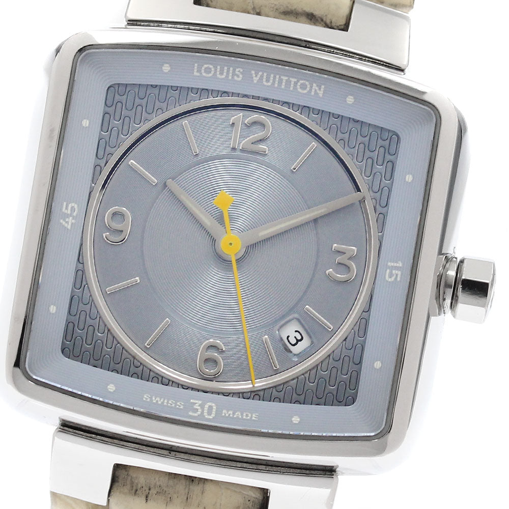 LOUIS VUITTON Tambour Speedy Q2211 Date Light blue Dial Quartz Ladies Watch_946874