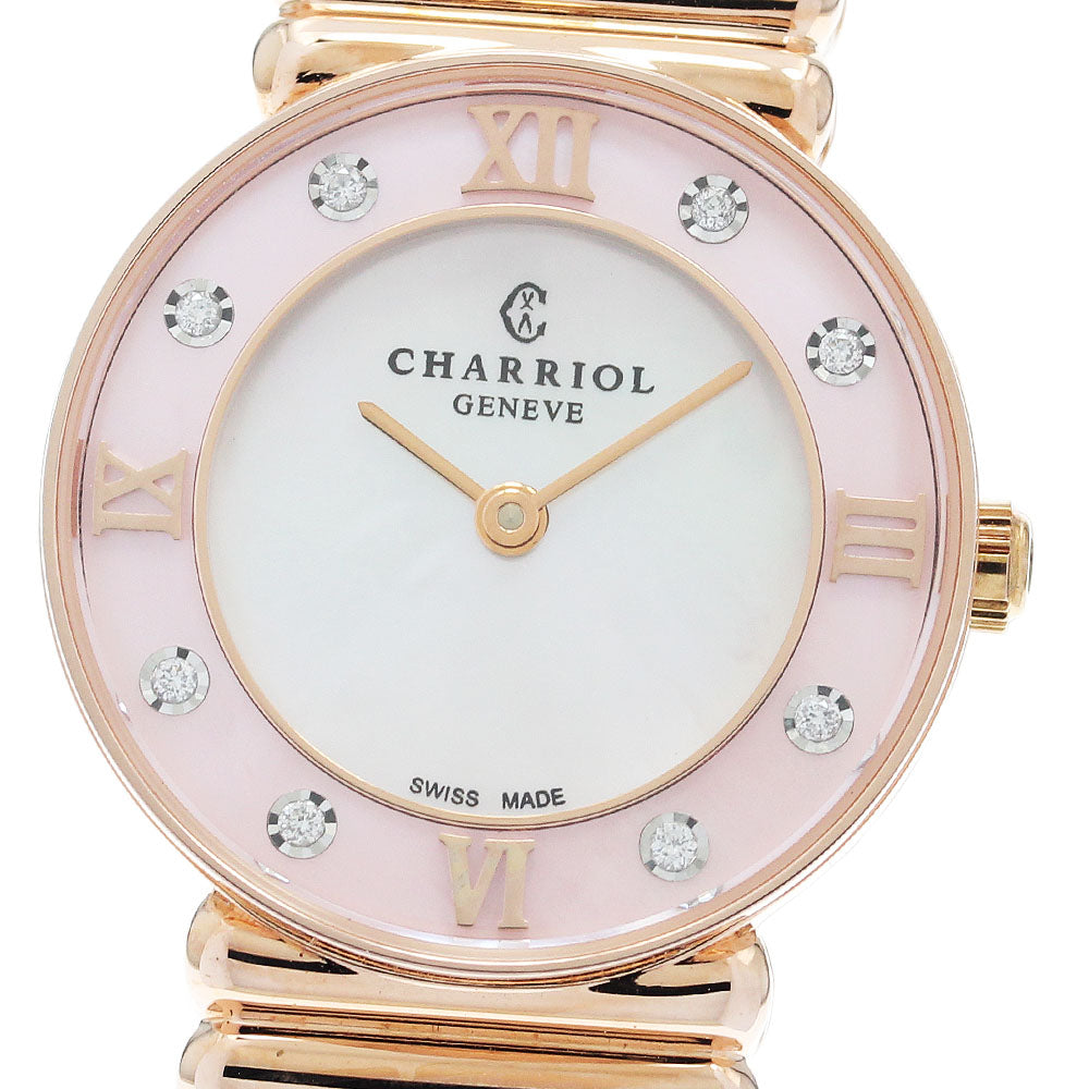 PHILIPPE CHARRIOL Saint Tropez 028/3 8P diamond white shell/pink shell Dial Quartz Ladies Watch_946896