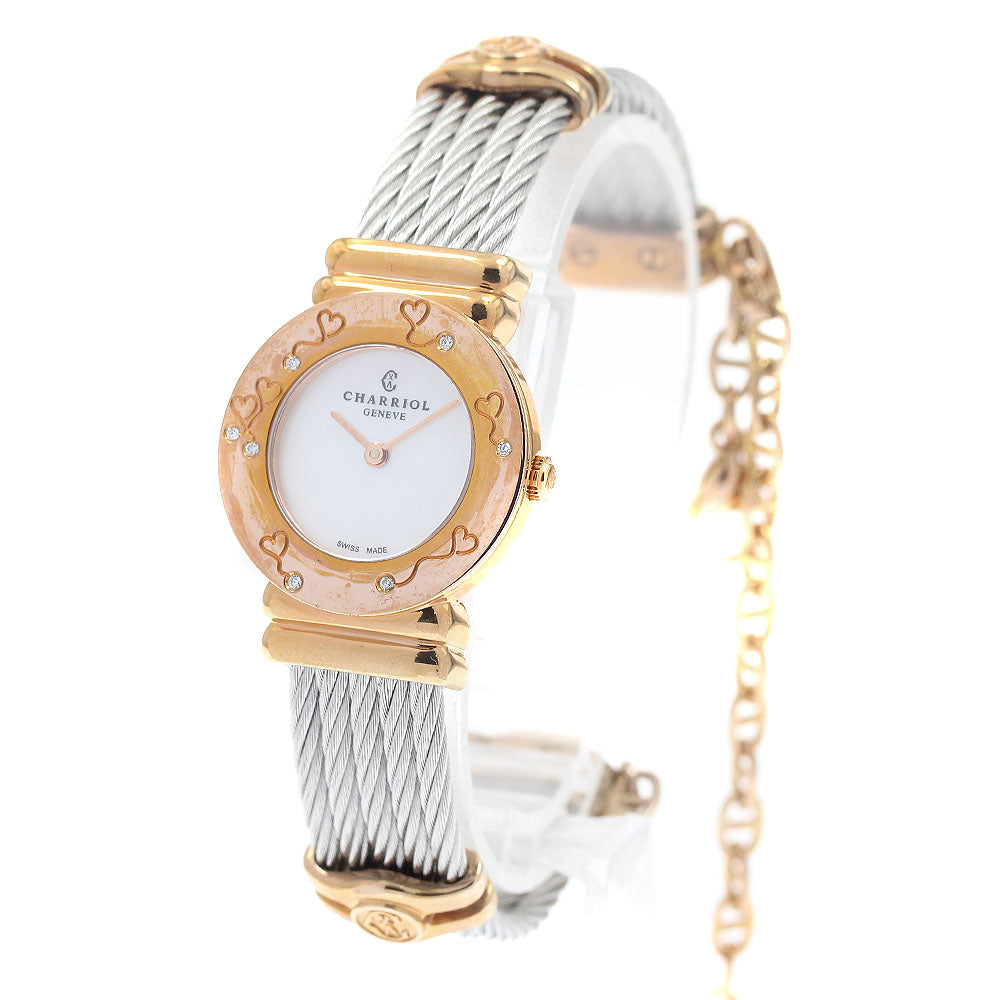 CHARRIOL Saint Tropez 028BHP.540.552S 7P Diamond Bezel White shell Dial Quartz Ladies Watch_946898